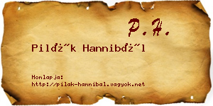 Pilák Hannibál névjegykártya